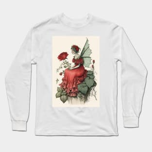 Rose Fairy Vintage Watercolor Long Sleeve T-Shirt